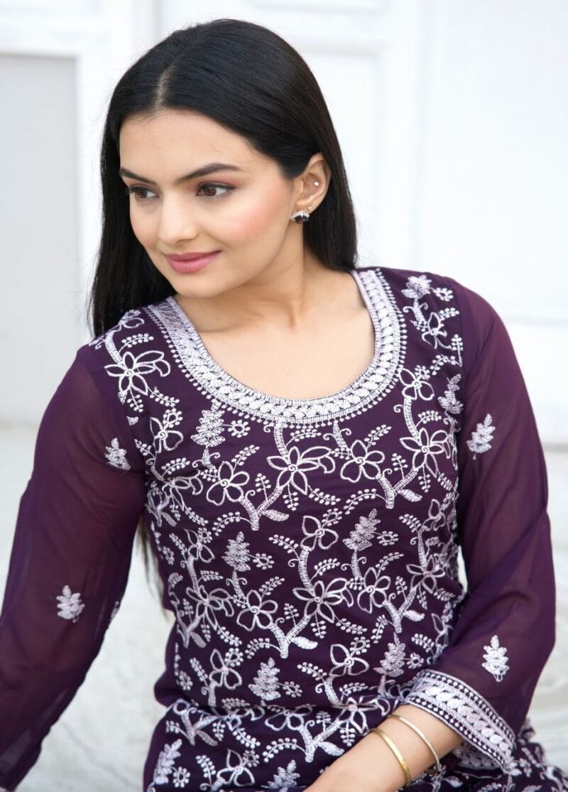 maroon salwar suit