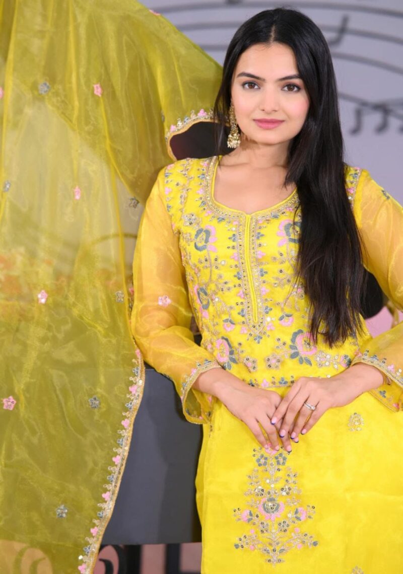 yellow salwar suit