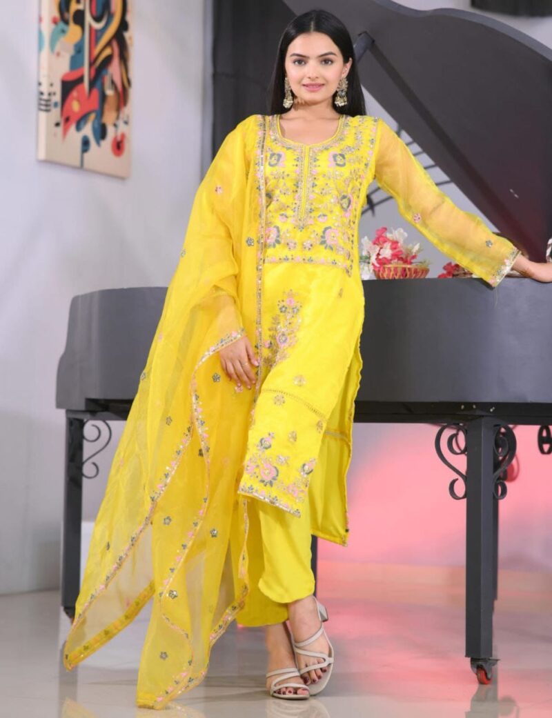 yellow salwar suit