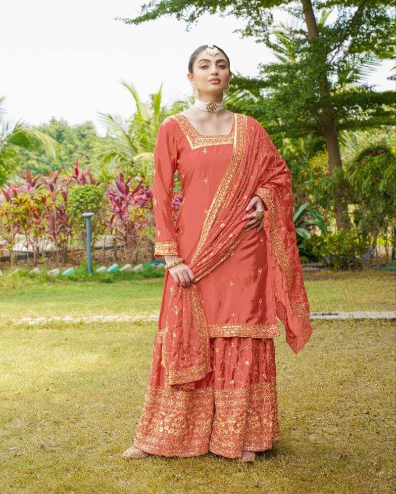 orange salwar suit